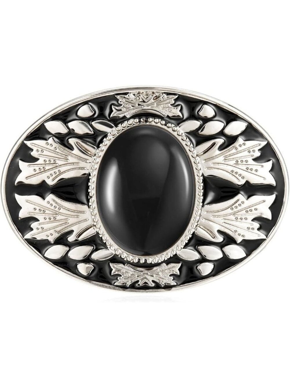 Unisex D-black Vintage American Western Cowboy Turquoise Stone Belt Buckle